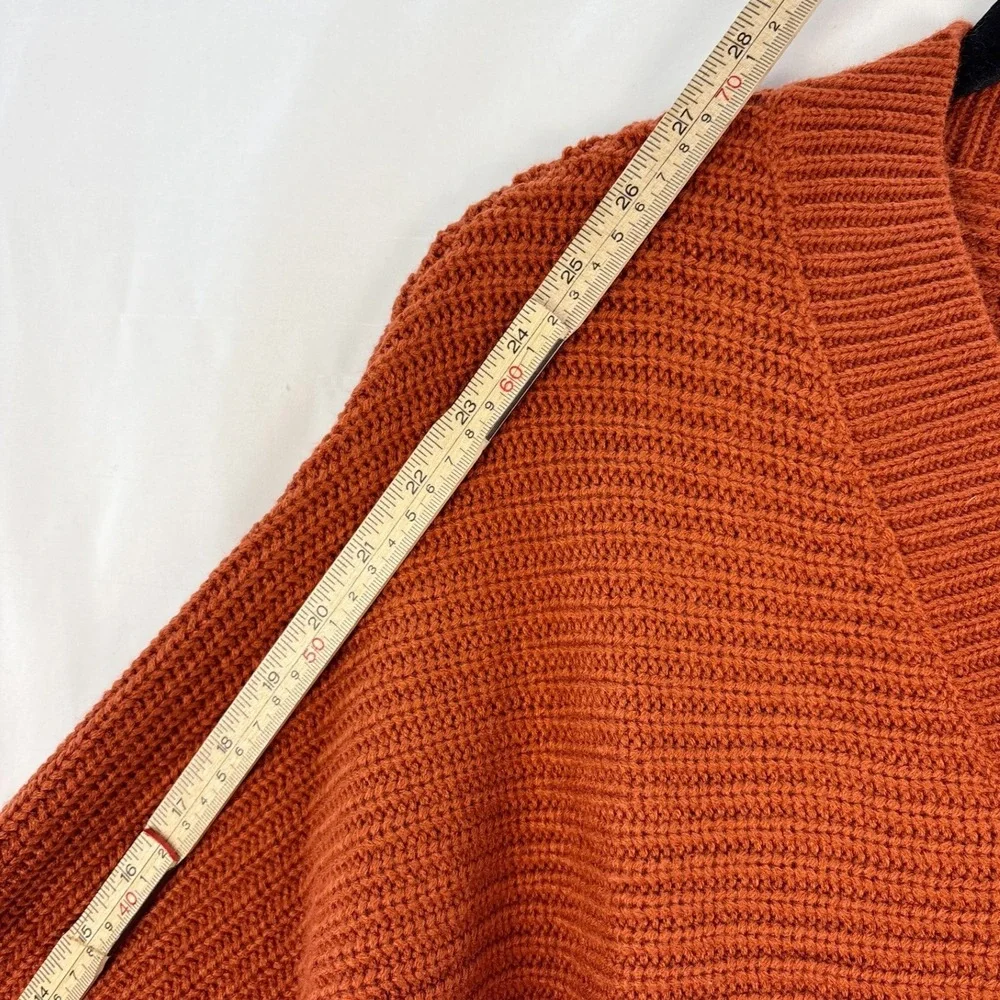 Kojooin Button Front Cardigan Women's Small Rust Knit Sweater‎ Casual Cozy Fall